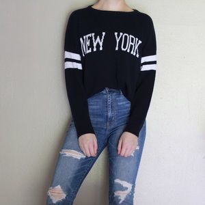 BRANDY MELVILLE - Navy Blue New York Veena Sweater